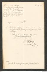 k.k. naturhistorisches Hofmuseum, Intendanzakten 1885-1896 (Hauer), Aktenzahl Z.344/1889, Seite 1